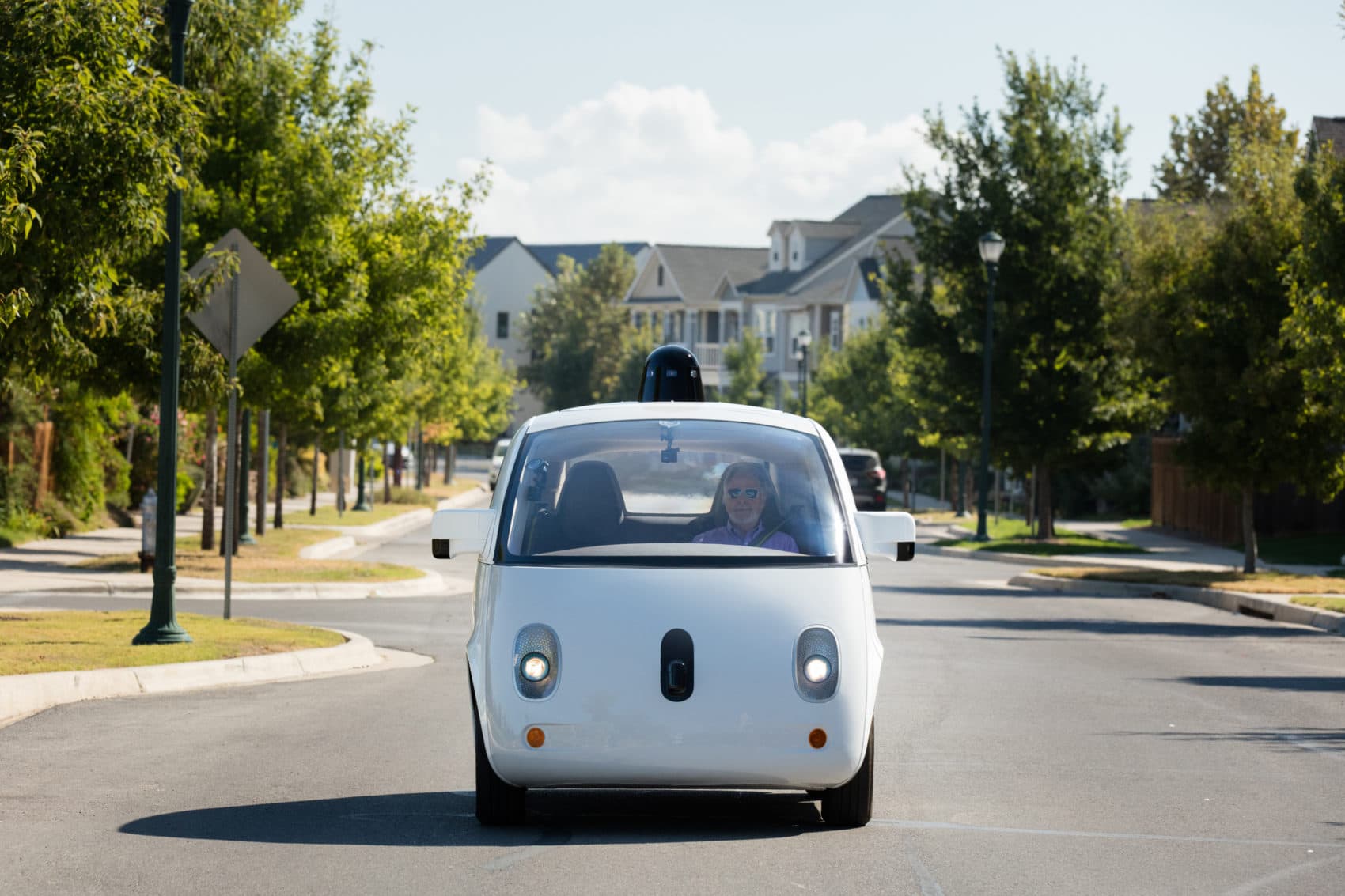 The world's first fully self-driving ride on public roads. (Courtesy Waymo)