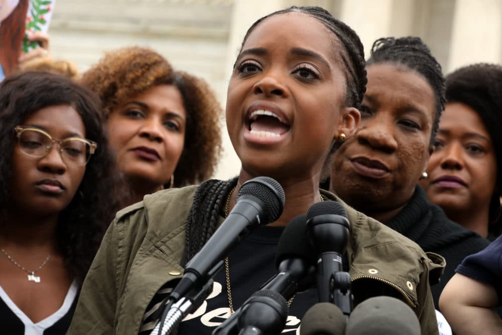 Women’s March co-president Tamika Mallory addresses a rally against the confirmation of Supreme Court nominee Judge Brett Kavanaugh in front of the court on Sept. 24, 2018 in Washington, D.C. (Chip Somodevilla/Getty Images)