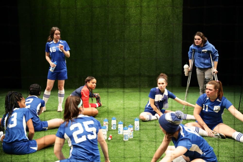 The cast of Lyric Stage Company's "The Wolves." (Courtesy Mark S. Howard)
