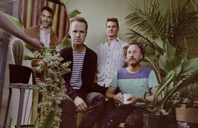 The members of alt-rock band Guster. (Courtesy Alysse Gafkjen)