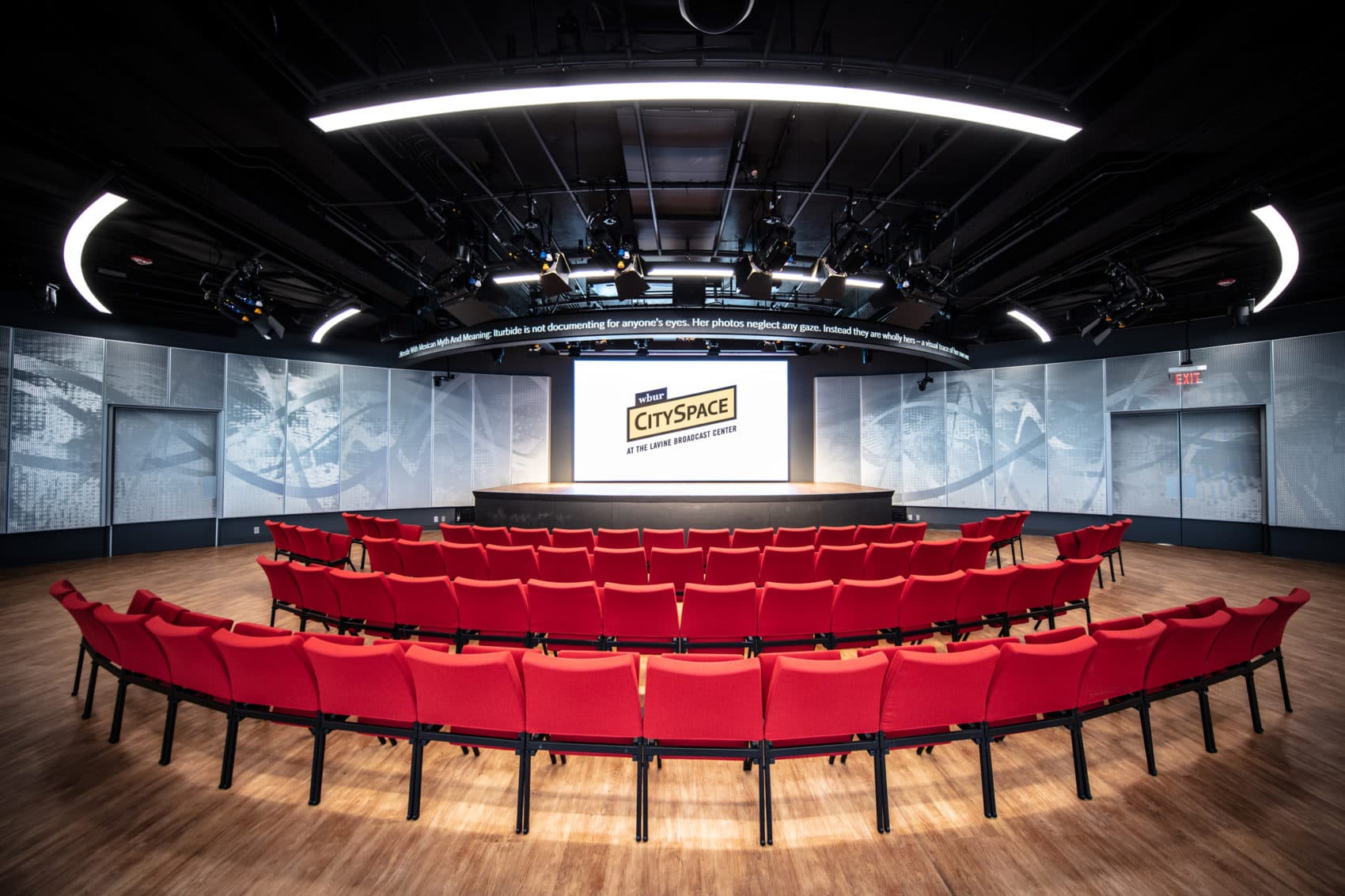 The inside of WBUR's new CitySpace. (Conor Doherty for WBUR)
