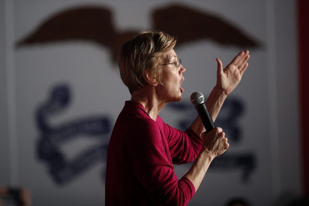 Sen. Elizabeth Warren, D-Mass., speaks during an organizing event at Curate event space in Des Moines, Iowa, Saturday, Jan. 5, 2019. (Matthew Putney/AP)