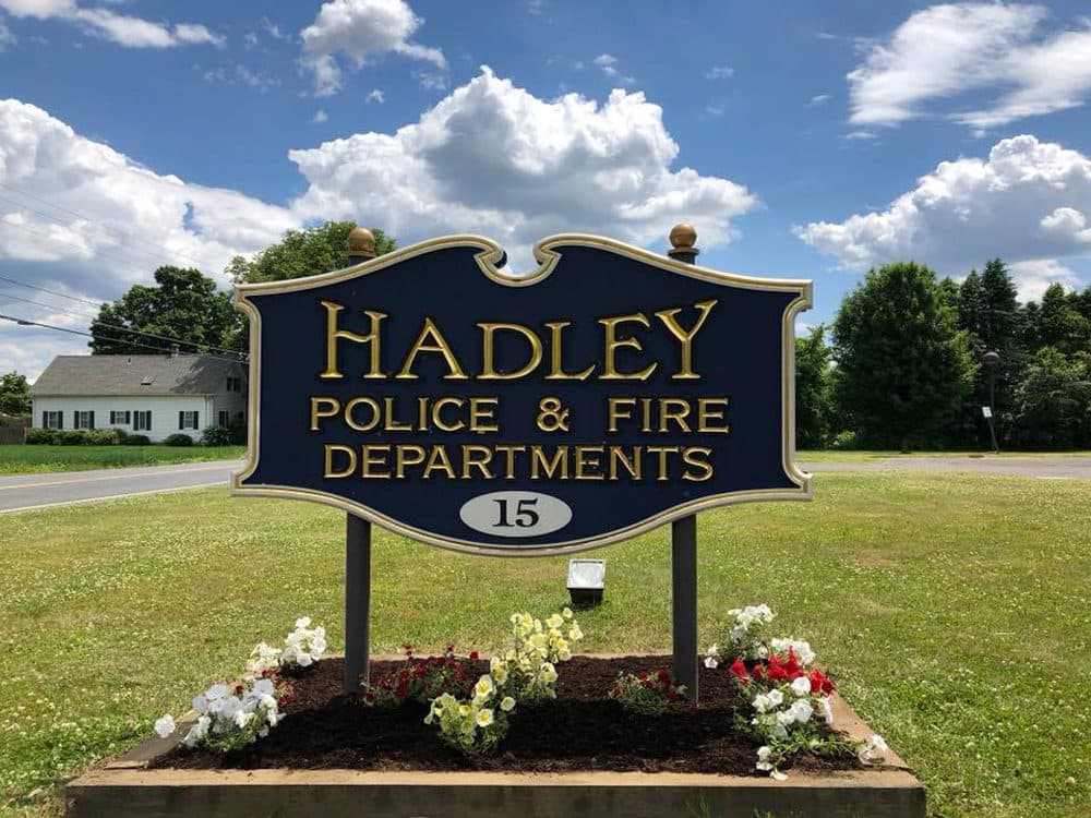 The Hadley Police & Department sign is shown. (Courtesy Hadley Police Department)