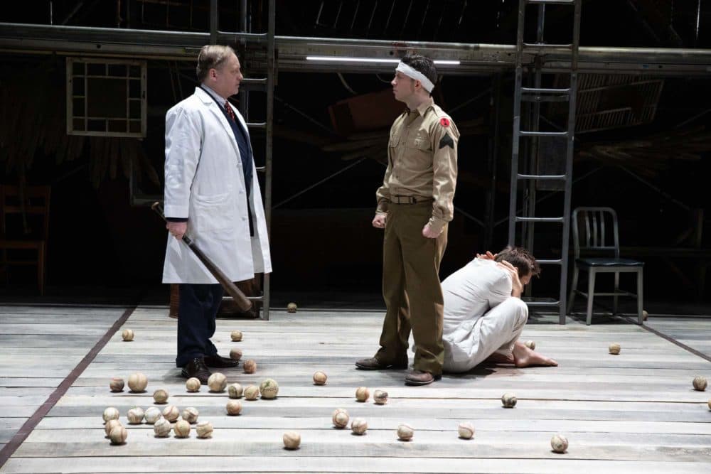 Steven Barkhimer, Keith White and Will Taylor in the Commonwealth Shakespeare Company's production of "Birdy." (Courtesy Evgenia Eliseeva)