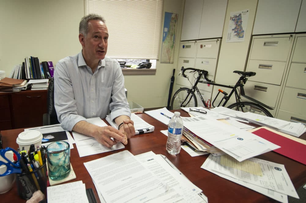 Joe Ferguson, Chicago's inspector general, in his office. (Chris Bentley/Here & Now)
