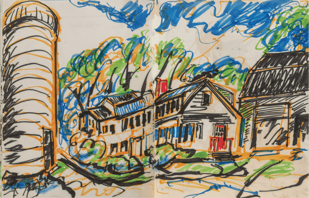 Otto Piene, "Sketchbook: Groton," 2012, mixed media. (Courtesy of Harvard Art Museum/Busch-Reisinger Museum; digital photography courtesy of Charles Sternaimolo, digital formatting courtesy of Monique Guthrie)
