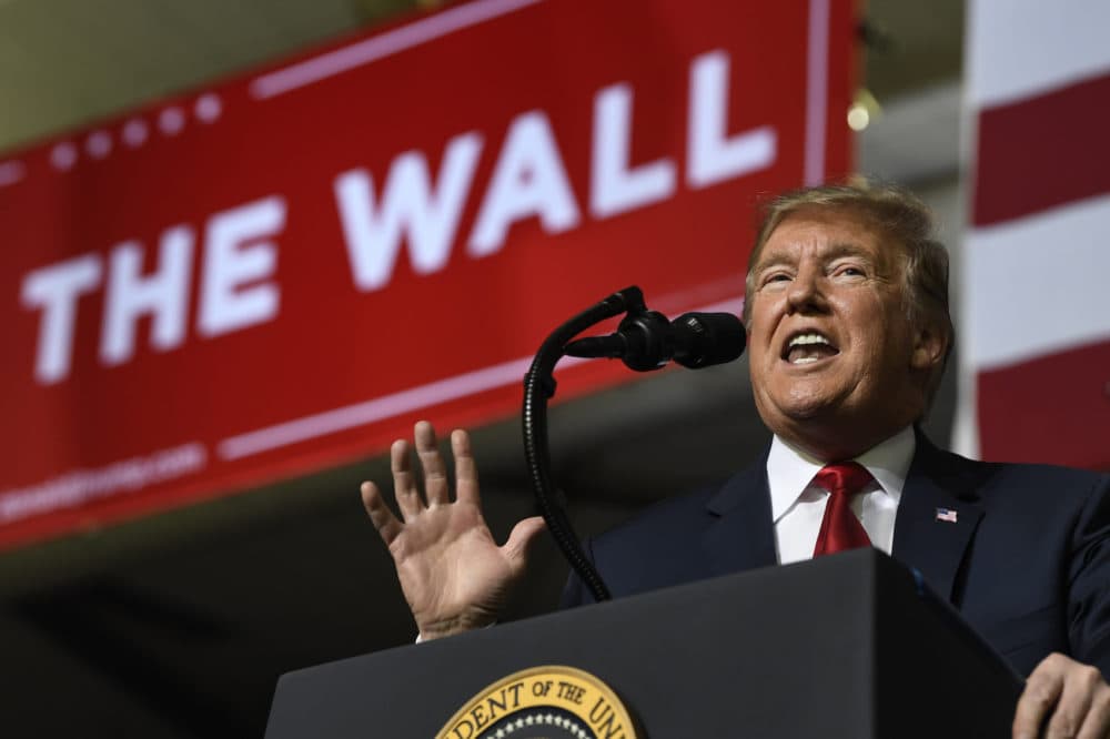 President Donald Trump is known for referring to the media as "fake news" at his rally, such as this one in El Paso, Texas in early 2019. (Susan Walsh/AP)