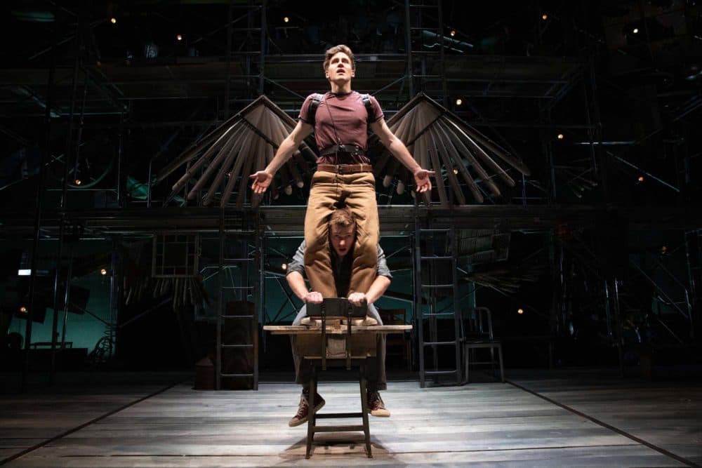 Spencer Hamp (top) as Birdy and Maxim Chumov as Al in "Birdy" at Babson College. (Courtesy Evgenia Eliseeva)
