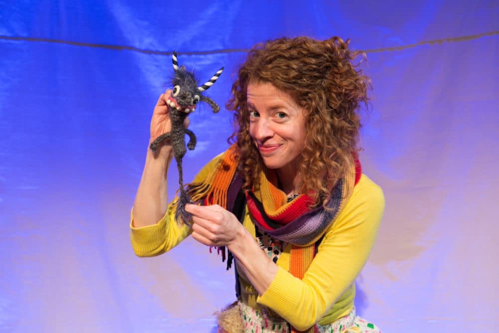 Bonnie Duncan rehearses with a puppet for "Go Home Tiny Monster." (Courtesy Richard Termine/The Gottabees)