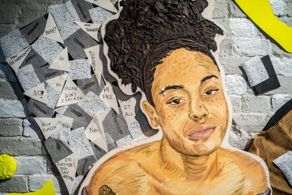 Chanel Thervil's exhibition "Enigma: Reactions to Racism" explores the moment between experiencing racism and reacting to it. (Courtesy Faizal Westcott/Urbano Project)
