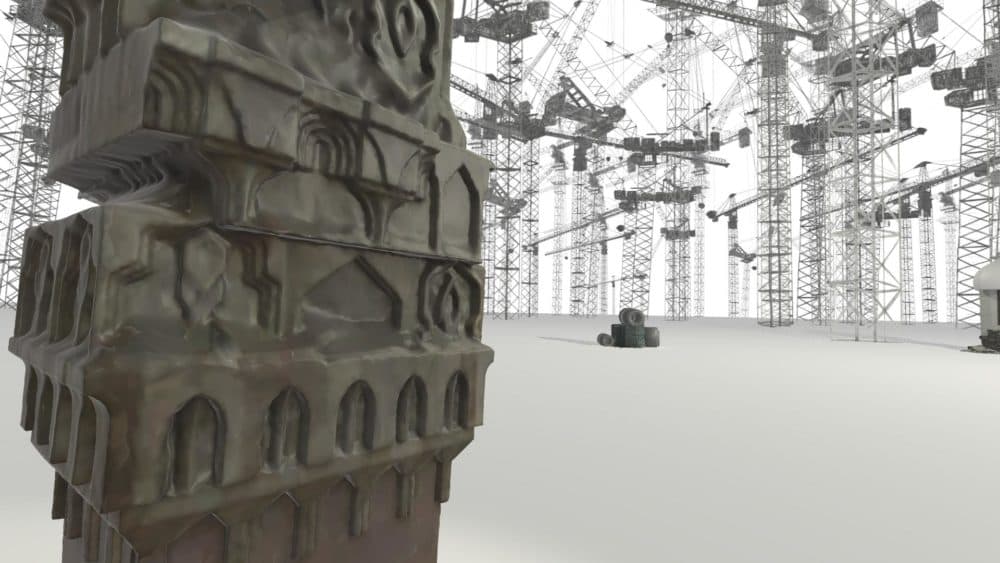 Asma Kasmi's virtual reality exhibition "Cranes and Cube," created in 2017. (Courtesy of the artist)