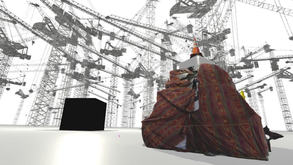 Asma Kasmi's virtual reality exhibition "Cranes and Cube," created in 2017. (Courtesy of the artist)
