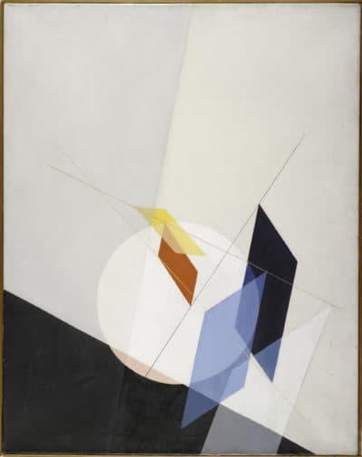 László Moholy-Nagy's "A 18," painted with oil on canvas in 1927. (Courtesy Harvard Art Museums)