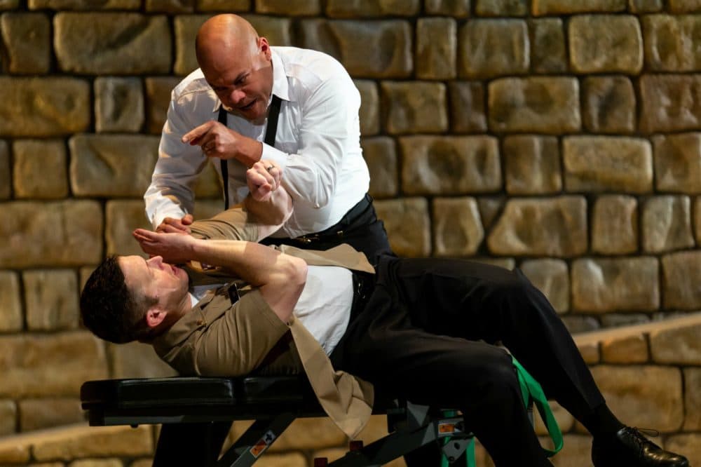 Chris Butler as Othello and Danforth Comins as Iago in "Othello" at the American Repertory Theater in Cambridge, Mass. (Courtesy Natasha Moustache)