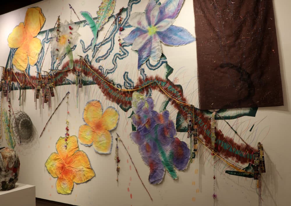 Consuelo Jimenez Underwood's "Borderlines" installation. (Courtesy Fuller Craft Museum)