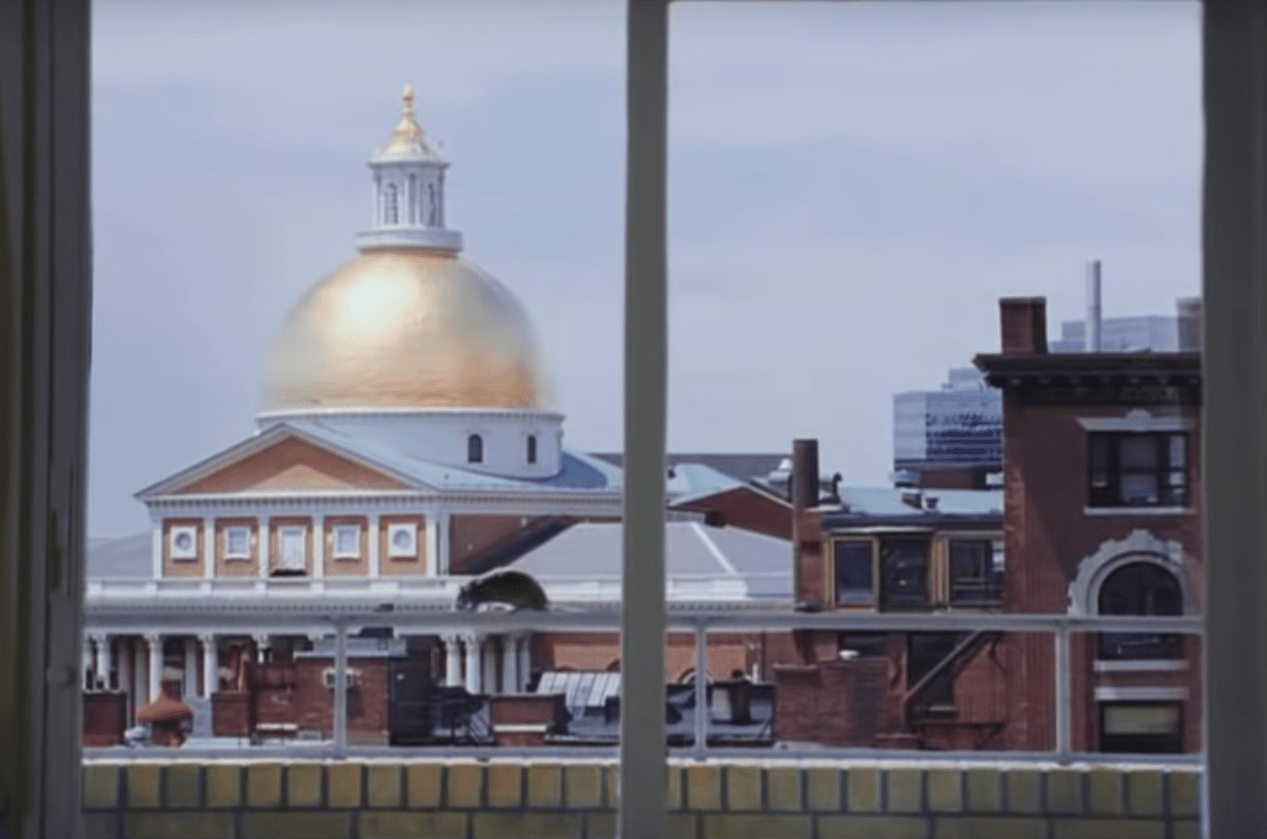 The rat scampering across the ledge in front of the State House in the final scene of "The Departed." (YouTube)