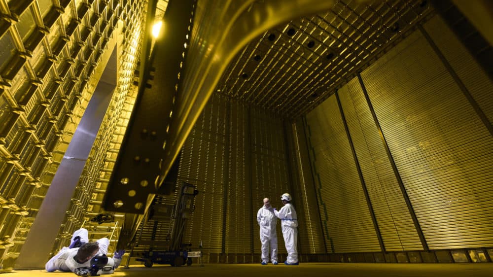 Researchers are testing how the field cages perform at the high voltages required for DUNE. (CERN)