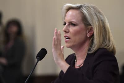 Homeland Security Secretary Kirstjen Nielsen testifies on Capitol Hill in Washington, Wednesday, March 6, 2019. (Susan Walsh/AP)