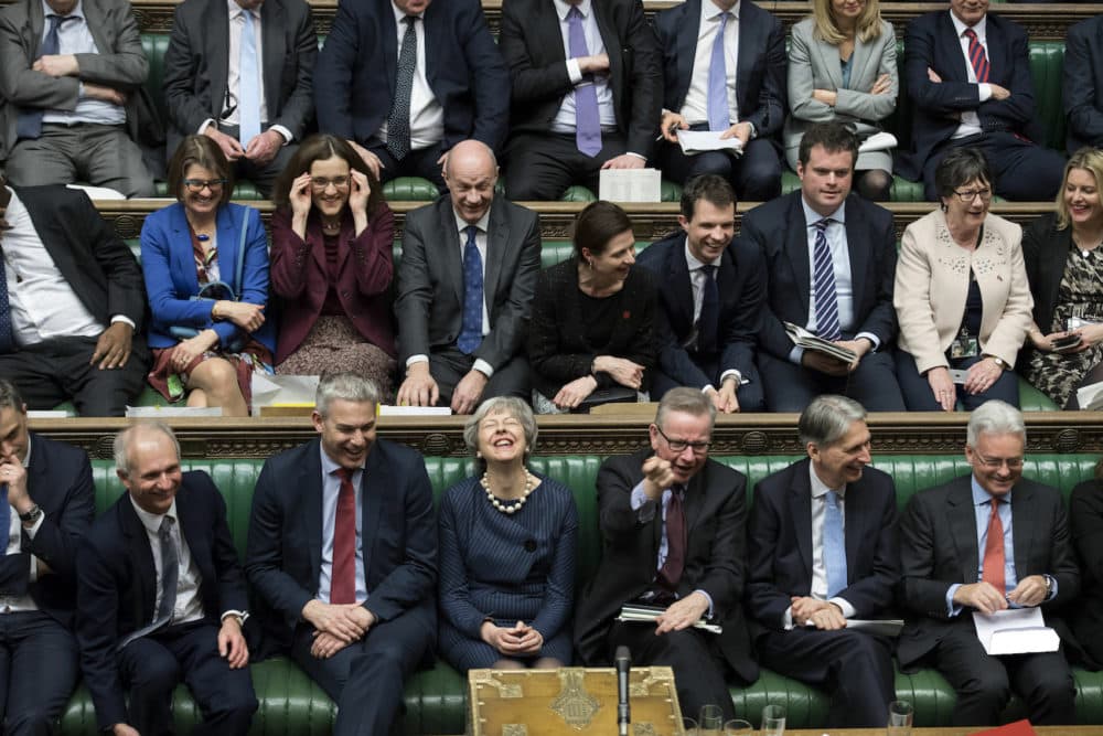 Handout photo issued by UK Parliament of Prime Minister Theresa May during the Brexit debate in the House of Commons, London. (UK Parliament/Jessica Taylor /PA Wire)