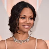 Zoe Saldana arrives at the Oscars on Sunday, Feb. 22, 2015. (Photo by Jordan Strauss/Invision/AP)