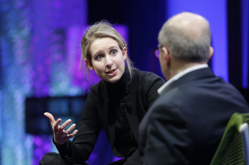 Elizabeth Holmes, founder and CEO of Theranos, left, speaks with Fortune Editor Alan Murray at the Fortune Global Forum in San Francisco, Monday, Nov. 2, 2015. (Jeff Chiu/AP)