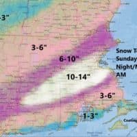 Heavy snow fell overnight and early Monday in a large swatch from Boston to Connecticut.  (Dave Epstein/WBUR)