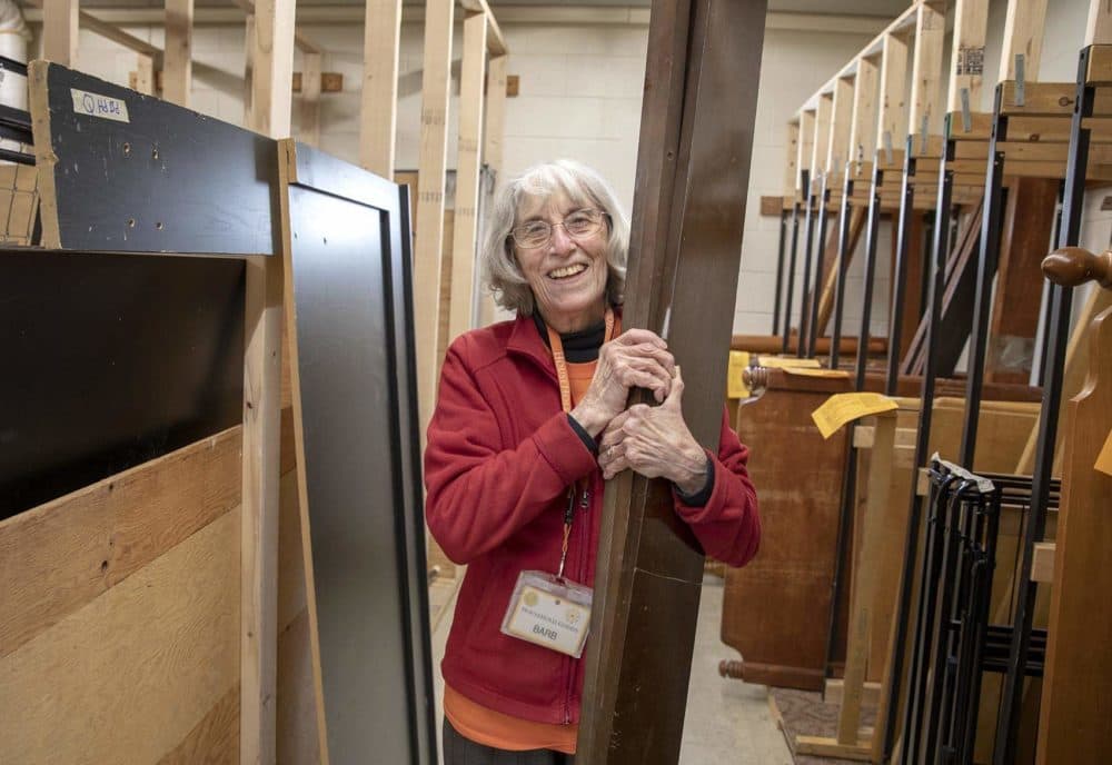 Barbara Smith says she likes to help people pick out the right bed frame. (Robin Lubbock/WBUR)