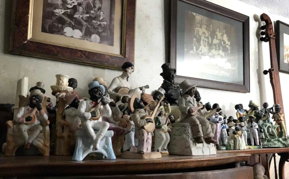 Minstrel-era iconography in Bollman's home. (Andrea Shea/WBUR)