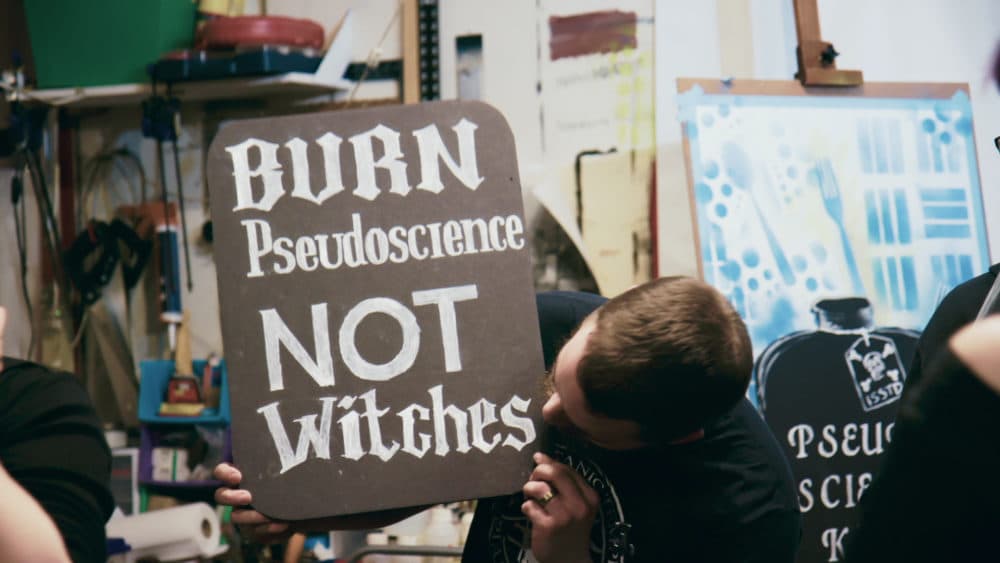 Preparations for a TST "Grey Faction" protest event featured in "Hail Satan?" (Courtesy Magnolia Pictures)