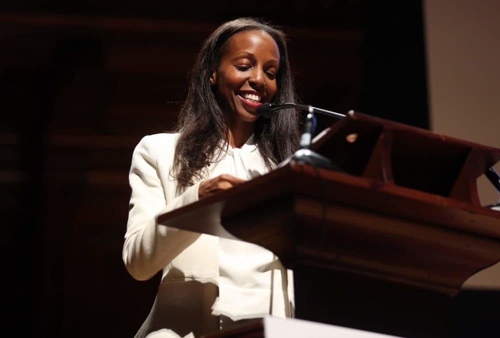 Sarah Lewis, assistant professor of history of art and architecture and African and African-American studies at Harvard University, conceived the Vision and Justice convening. (Hadley Green for WBUR)