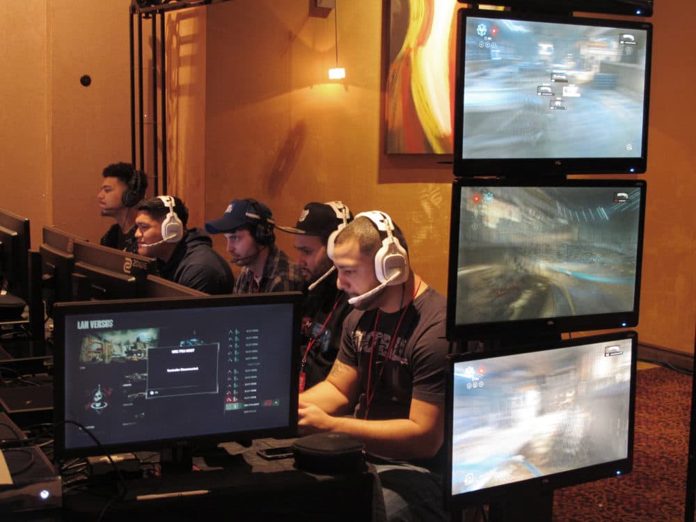 In this March 31, 2017 file photo, video game players compete against one another in an e-sports tournament in Atlantic City, N.J. (Wayne Parry/AP)