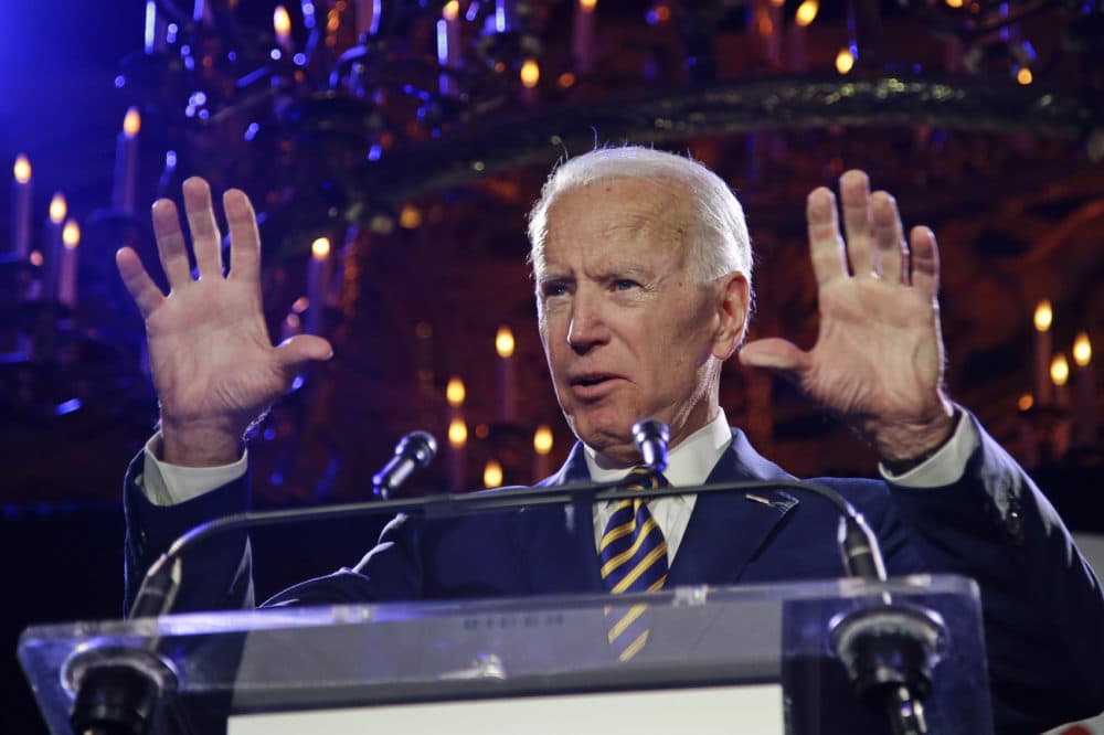 Former Vice President Joe Biden speaks at the Biden Courage Awards Tuesday, March 26, 2019, in New York. (AP/Frank Franklin II)