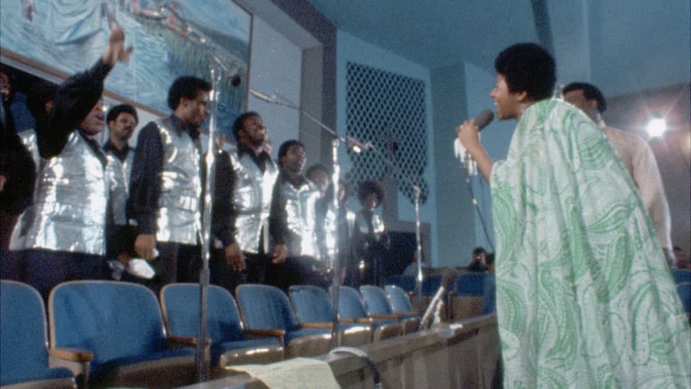 Aretha Franklin sings with the Southern California Community Choir as she records her album "Amazing Grace." (Courtesy Neon)