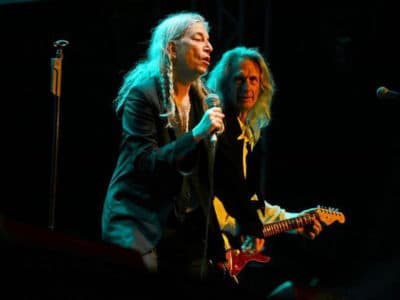 Patti Smith and Lenny Kaye on stage. (Courtesy)