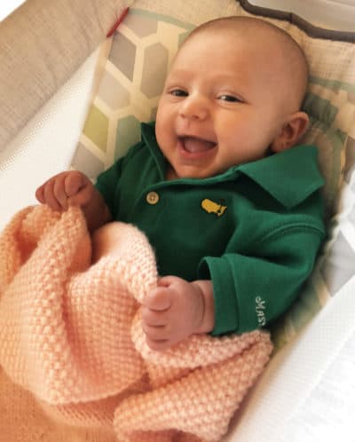Wallace Wright Thompson in her Masters onesie. (Courtesy Wright Thompson Jr.)