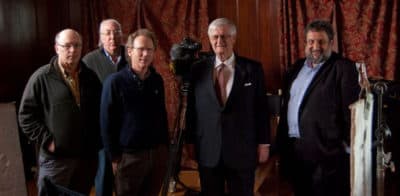 Producer/director Bill Lichtenstein; Ray Riepen, founder of WBCN; Sam Kopper, original WBCN announcer and interviewee; Boyd Estus, camera; John Garrett, sound recording. (Courtesy)