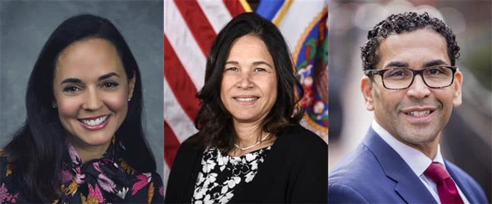 From left: Marie Izquierdo, Brenda Cassellius and Oscar Santos. (Courtesy of Boston Public Schools)