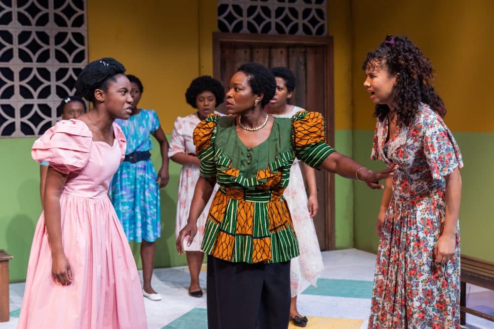 Ireon Roach, Crystin Gilmore and Victoria Byrd in "School Girls; or, the African Mean Girls Play." (Courtesy Maggie Hall Photography)