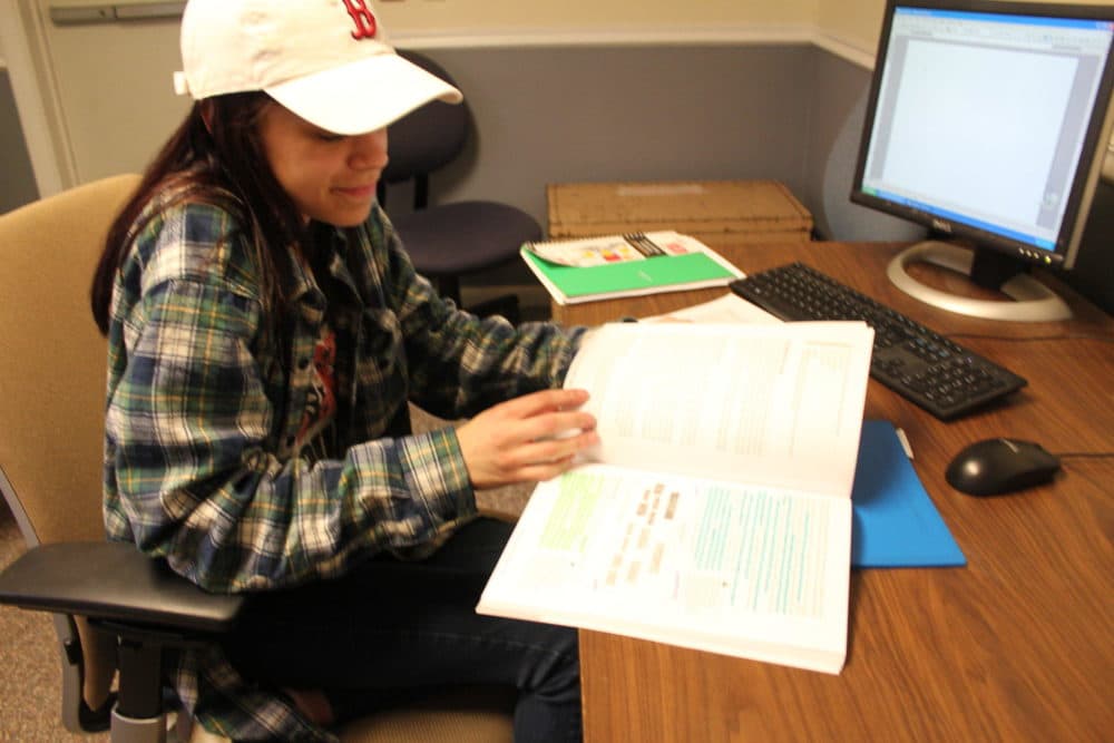 Mikaylah says she writes poems and letters to help her process what she has experienced over the past few years. (Brett Plymale for Maine Public)