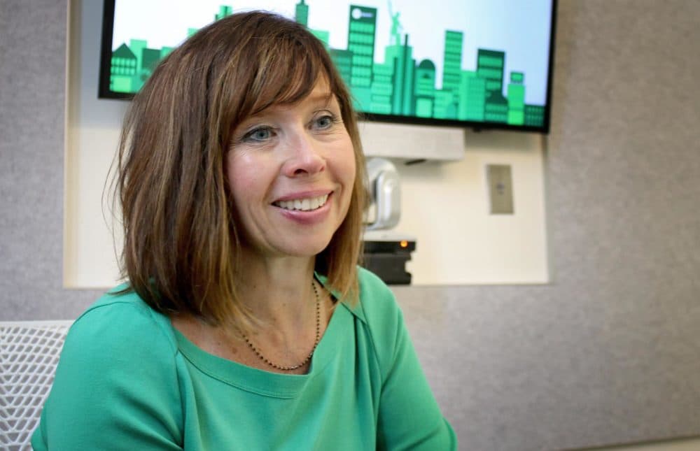 Shipt CEO Kelly Caruso at the company's headquarters in Birmingham, Ala. (Ciku Theuri/Here & Now)