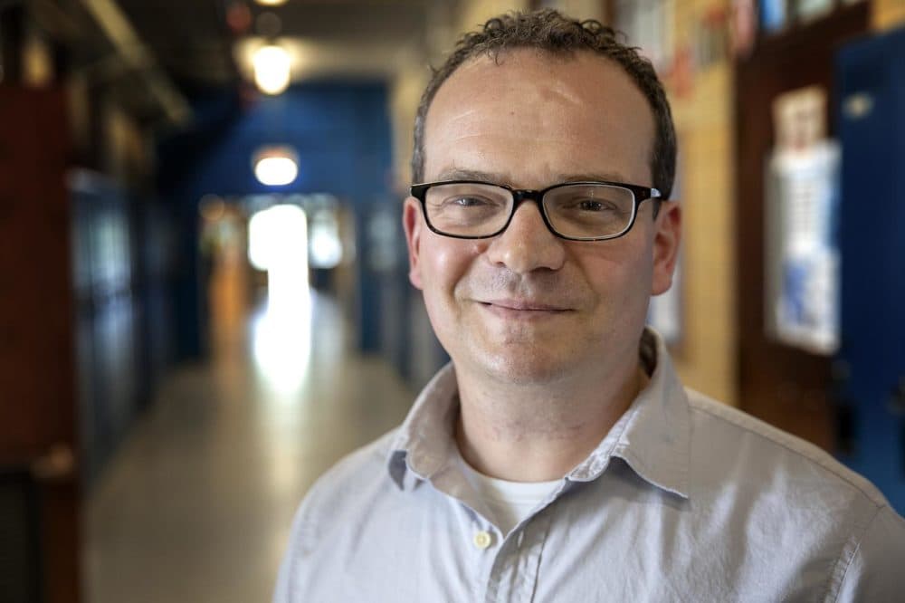Adam Stumacher, Director of Instruction at the Henderson Inclusion School, Boston. (Robin Lubbock/WBUR)