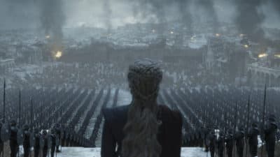 Emilia Clarke in the series finale of "Game of Thrones." (HBO)