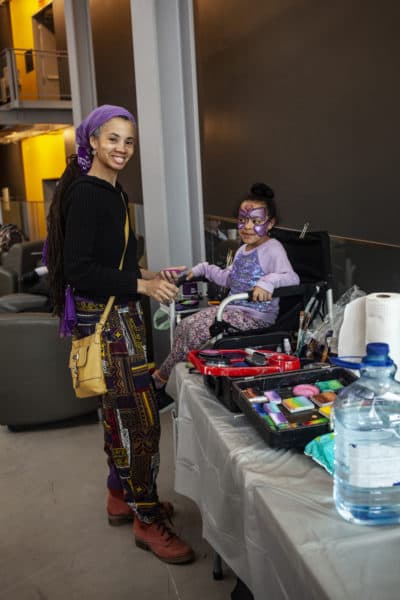 Radiant Jasmin and Myla Silberg take part in Sunday's event. (OJ Slaughter for WBUR)
