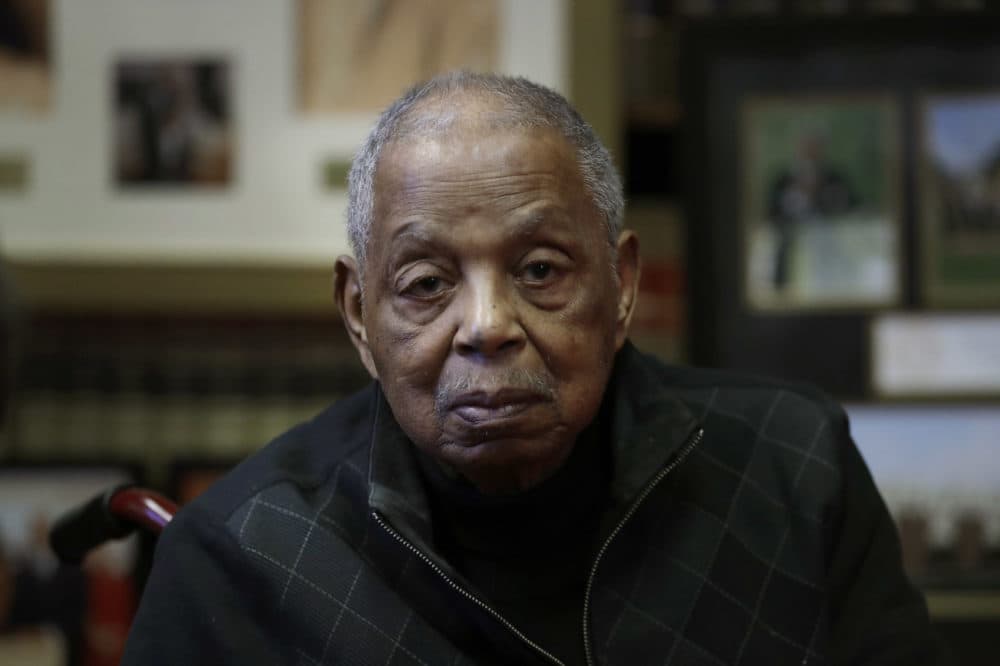 In this Tuesday, Oct. 17, 2017, Judge Damon J. Keith is interviewed in his office in Detroit. (Carlos Osorio/AP)