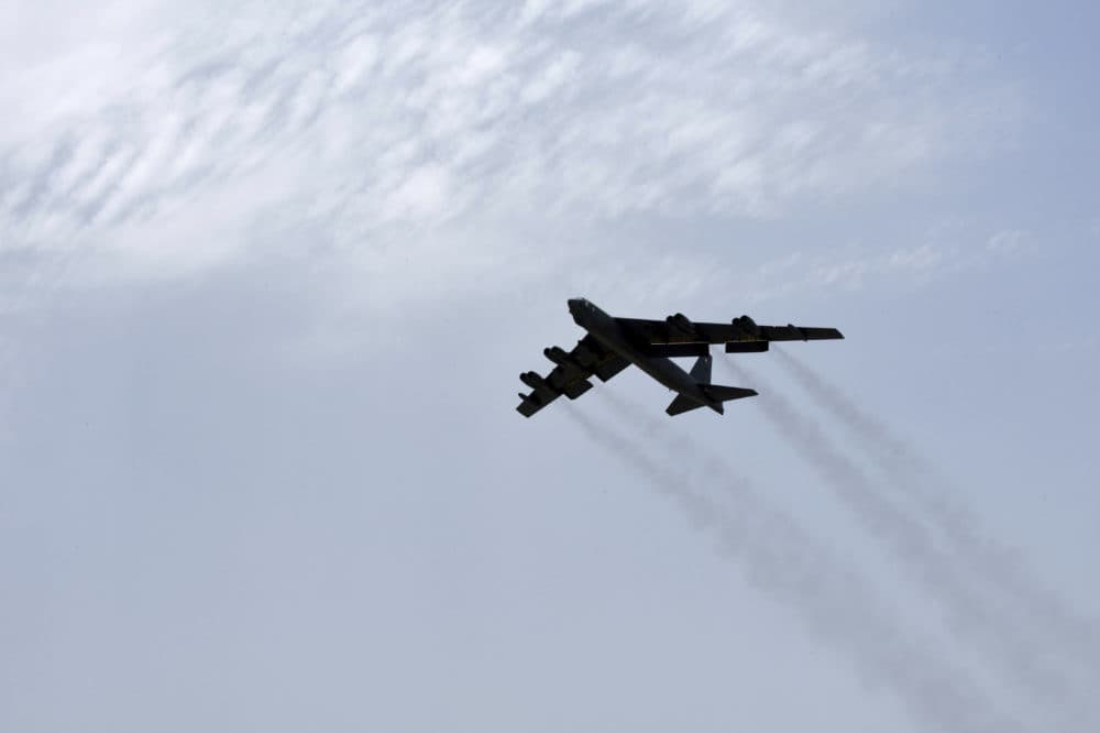 U.S. Air Force a U.S. Air Force B-52H Stratofortress aircraft assigned to the 20th Expeditionary Bomb Squadron takes off from Al Udeid Air Base Qatar