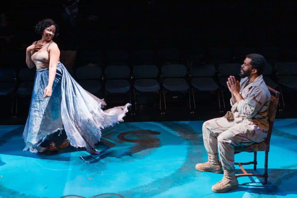 Ramona Lisa Alexander (Circe) and Brandon G. Green (Ulysses Lincoln). (Courtesy Maggie Hall)