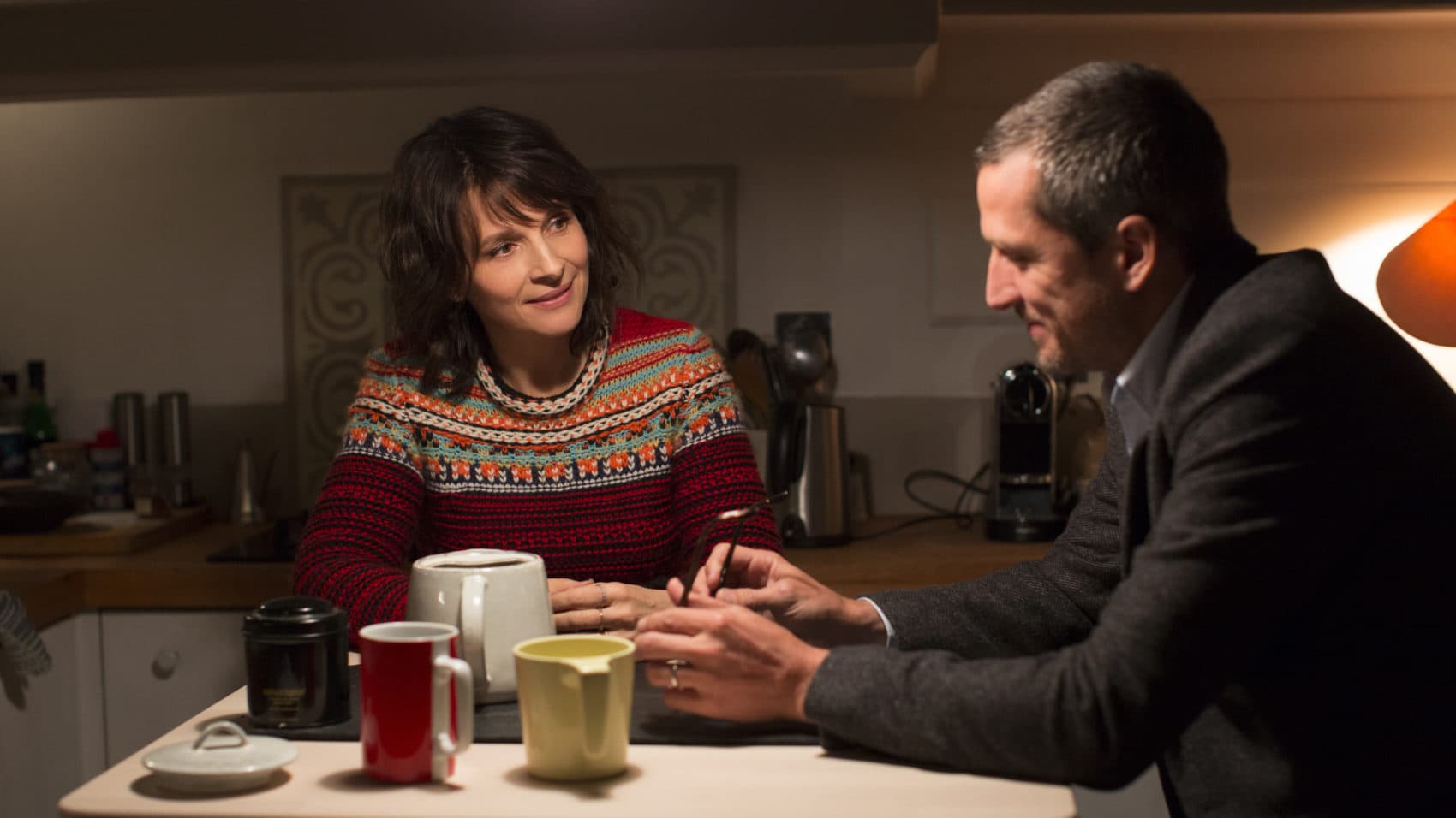 Juliette Binoche as Selena and Guillaume Canet as Alain Danielson in Olivier Assayas' "Non-Fiction." (Courtesy IFC Films)