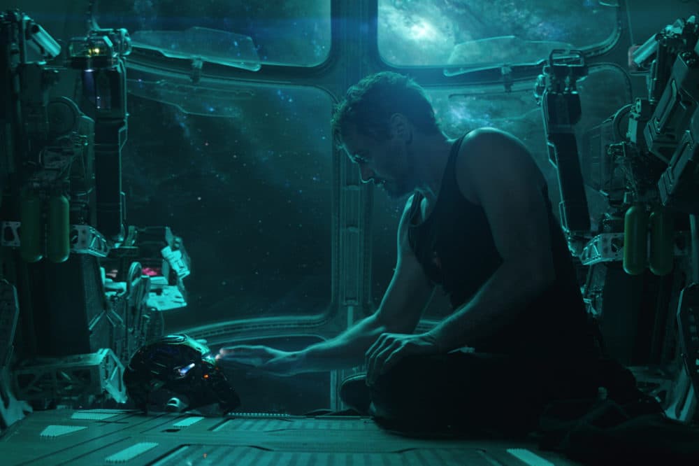 This image released by Disney shows Robert Downey Jr. in a scene from "Avengers: Endgame." (Disney/Marvel Studios via AP)