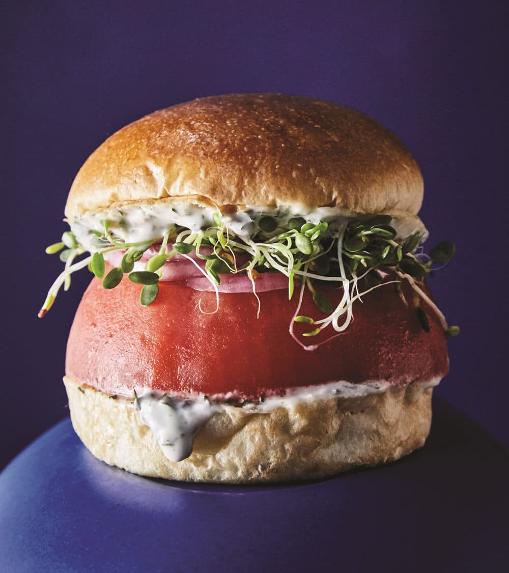 The beefsteak sandwich from "Vegetables Unleashed" by José Andrés and Matt Goulding. (Photo by Peter Frank Edwards)
