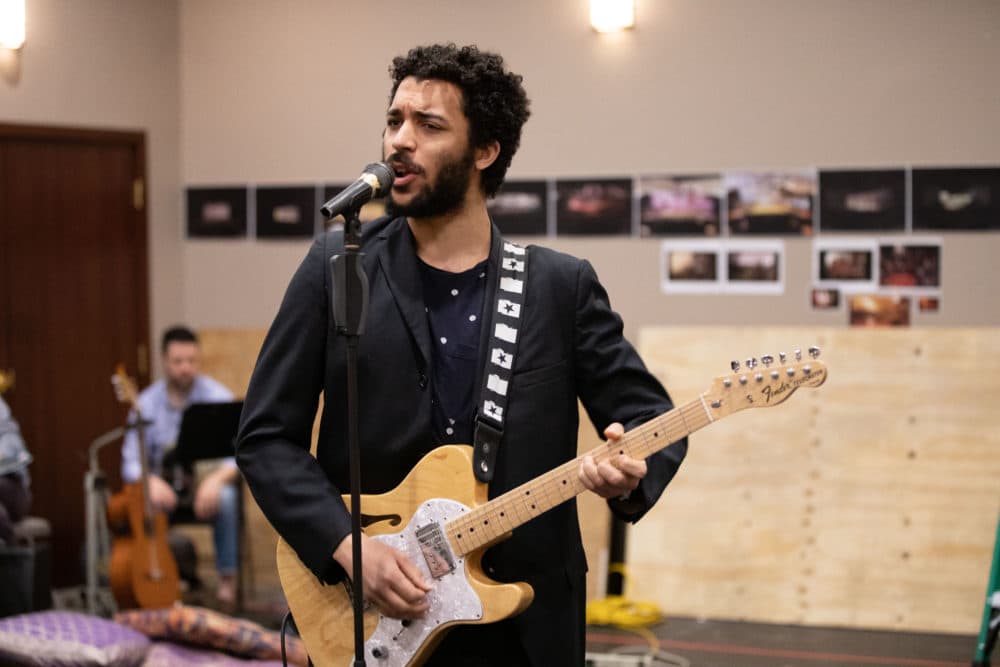 Jakeim Hart in rehearsal for "We Live in Cairo." (Courtesy Evgenia Eliseeva and the American Repertory Theater)